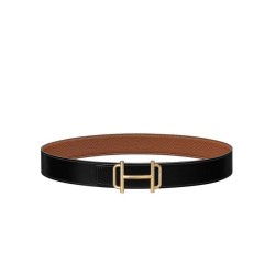 Fibbia per cintura Hermes Royal &amp; Cinturino in pelle reversibile 38mm Caffè