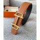 Replica Fibbia per cintura Hermes Royal &amp; Cinturino in pelle reversibile 38mm Caffè
