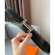 Replica Fibbia per cintura Hermes H Au Carré &amp; Cinturino in pelle reversibile 32mm verde