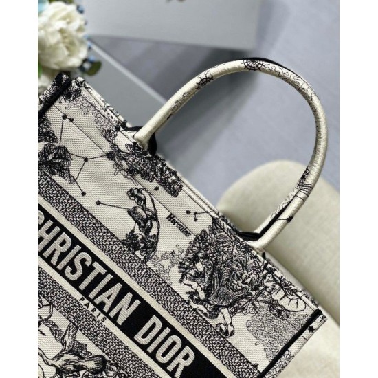 Replica Borsa tote media Dior Book Toile de Jouy Zodiac ricamo bianco Replica Borsa tote media Dior Book Toile de Jouy Zodiac ricamo bianco