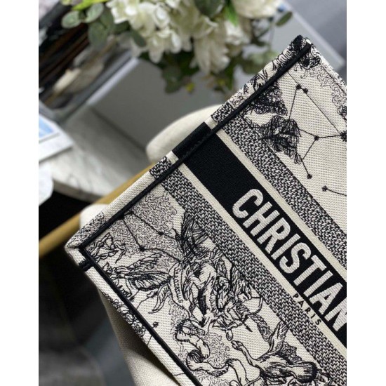 Replica Borsa tote media Dior Book Toile de Jouy Zodiac ricamo bianco Replica Borsa tote media Dior Book Toile de Jouy Zodiac ricamo bianco