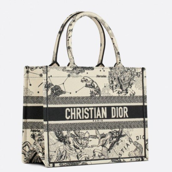 Replica Borsa tote media Dior Book Toile de Jouy Zodiac ricamo bianco Replica Borsa tote media Dior Book Toile de Jouy Zodiac ricamo bianco