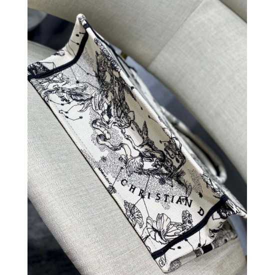 Replica Borsa tote media Dior Book Toile de Jouy Zodiac ricamo bianco Replica Borsa tote media Dior Book Toile de Jouy Zodiac ricamo bianco