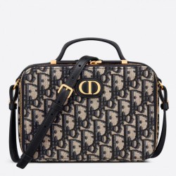 Borsa Dior 30 Montaigne Box Dior Oblique Jacquard Blu