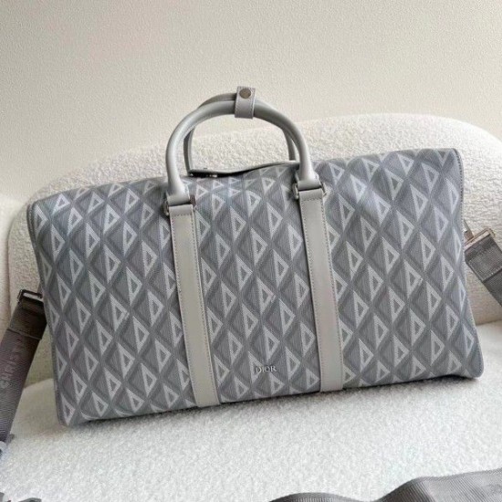 Replica Borsa Dior Lingot 50 Duffle CD Diamond Canvas grigia Replica Borsa Dior Lingot 50 Duffle CD Diamond Canvas grigia