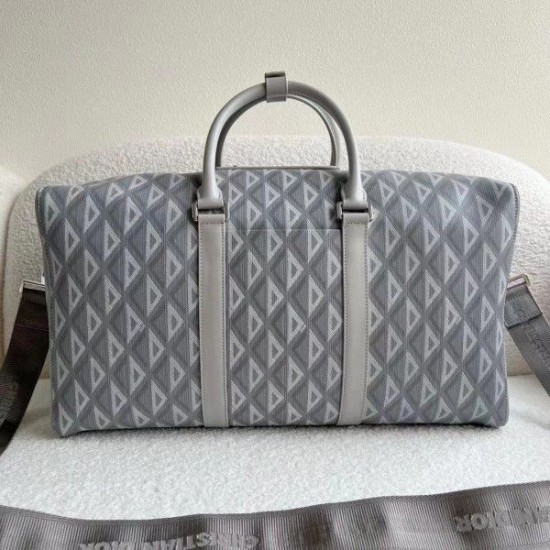 Replica Borsa Dior Lingot 50 Duffle CD Diamond Canvas grigia Replica Borsa Dior Lingot 50 Duffle CD Diamond Canvas grigia