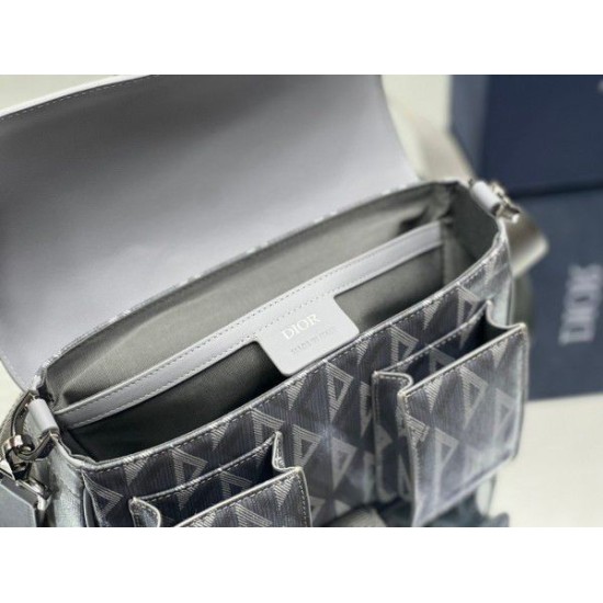 Replica Dior Hit the Road CD Diamond Canvas Messenger Borsa da uomo grigia Replica Dior Hit the Road CD Diamond Canvas Messenger Borsa da uomo grigia