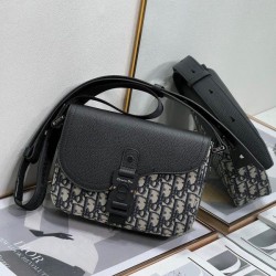 Borsa da uomo Dior Mini Saddle Messenger Oblique Jacquard