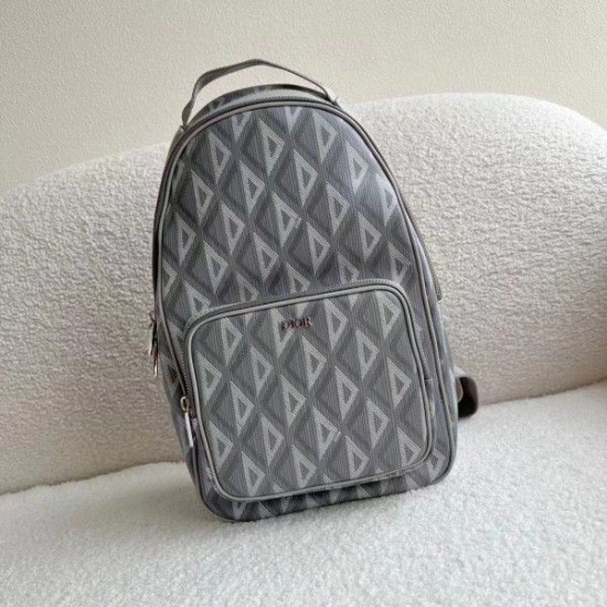 Replica Borsa a tracolla in tela Dior Mini Rider CD Diamond grigia Replica Borsa a tracolla in tela Dior Mini Rider CD Diamond grigia