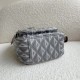 Replica Borsa a tracolla in tela Dior Mini Rider CD Diamond grigia Replica Borsa a tracolla in tela Dior Mini Rider CD Diamond grigia