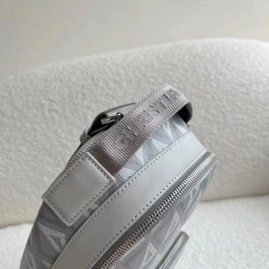Replica Borsa a tracolla in tela Dior Mini Rider CD Diamond grigia Replica Borsa a tracolla in tela Dior Mini Rider CD Diamond grigia