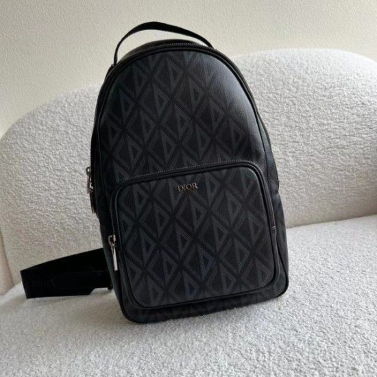 Replica Borsa a tracolla in tela Dior Mini Rider CD Diamond nera Replica Borsa a tracolla in tela Dior Mini Rider CD Diamond nera