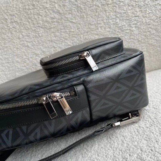 Replica Borsa a tracolla in tela Dior Mini Rider CD Diamond nera Replica Borsa a tracolla in tela Dior Mini Rider CD Diamond nera