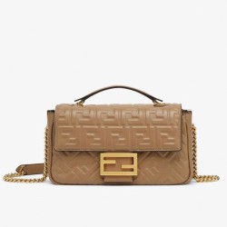Borsa Midi Fendi Baguette Chain Taupe
