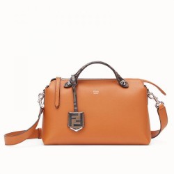 Borsa media Fendi By The Way con manici FF marrone chiaro