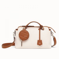 Fendi By The Way borsa media in tela marrone chiaro