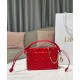 Replica Mini borsa Dior Lady Dior con manico superiore con coulisse S0981 rossa Replica Mini borsa Dior Lady Dior con manico superiore con coulisse S0981 rossa