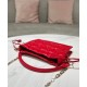 Replica Mini borsa Dior Lady Dior con manico superiore con coulisse S0981 rossa Replica Mini borsa Dior Lady Dior con manico superiore con coulisse S0981 rossa