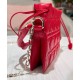 Replica Mini borsa Dior Lady Dior con manico superiore con coulisse S0981 rossa Replica Mini borsa Dior Lady Dior con manico superiore con coulisse S0981 rossa