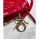 Replica Mini borsa Dior Lady Dior con manico superiore con coulisse S0981 rossa Replica Mini borsa Dior Lady Dior con manico superiore con coulisse S0981 rossa