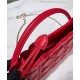 Replica Mini borsa Dior Lady Dior con manico superiore con coulisse S0981 rossa Replica Mini borsa Dior Lady Dior con manico superiore con coulisse S0981 rossa