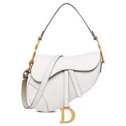 Borsa da sella Christian Dior con cinturino bianco