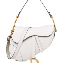 Borsa da sella Christian Dior con cinturino bianco