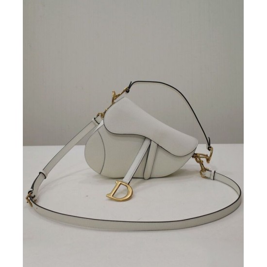 Replica Christian Dior Mini borsa a sella con cinturino bianco Replica Christian Dior Mini borsa a sella con cinturino bianco