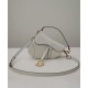 Replica Christian Dior Mini borsa a sella con cinturino bianco Replica Christian Dior Mini borsa a sella con cinturino bianco