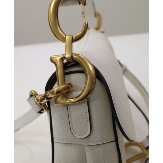 Replica Christian Dior Mini borsa a sella con cinturino bianco Replica Christian Dior Mini borsa a sella con cinturino bianco