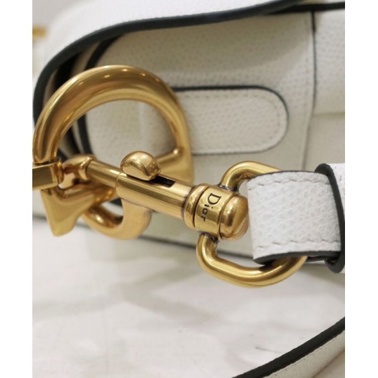 Replica Christian Dior Mini borsa a sella con cinturino bianco Replica Christian Dior Mini borsa a sella con cinturino bianco