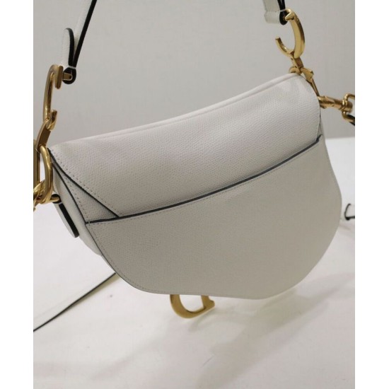Replica Christian Dior Mini borsa a sella con cinturino bianco Replica Christian Dior Mini borsa a sella con cinturino bianco
