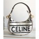 Replica Borsa Celine media con cinturino Ava in tessuto con crema Celine all-over e pelle di vitello