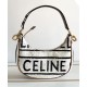 Replica Borsa Celine media con cinturino Ava in tessuto con crema Celine all-over e pelle di vitello