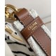Replica Borsa Celine media con cinturino Ava in tessuto con crema Celine all-over e pelle di vitello