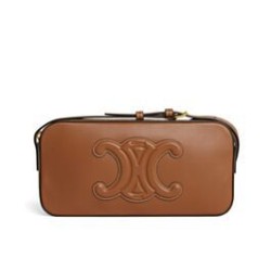 Celine Camera Borsa A Spalla Cuir Triomphe In Pelle Di Vitello Liscia Caffè