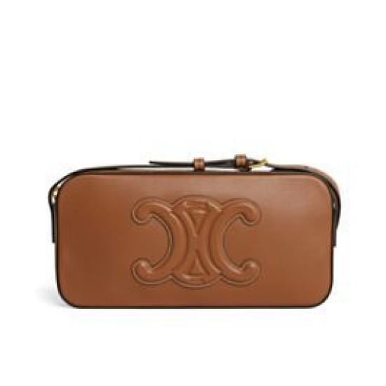 Replica Celine Camera Borsa A Spalla Cuir Triomphe In Pelle Di Vitello Liscia Caffè