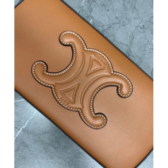 Replica Celine Camera Borsa A Spalla Cuir Triomphe In Pelle Di Vitello Liscia Caffè