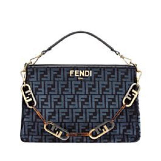 Replica Borsa con zip Fendi O'Lock 8BR805 blu Replica Borsa con zip Fendi O'Lock 8BR805 blu