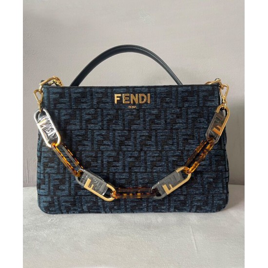 Replica Borsa con zip Fendi O'Lock 8BR805 blu Replica Borsa con zip Fendi O'Lock 8BR805 blu