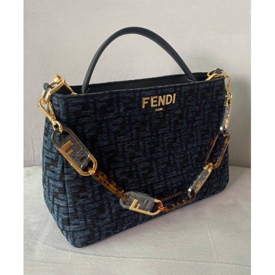 Replica Borsa con zip Fendi O'Lock 8BR805 blu Replica Borsa con zip Fendi O'Lock 8BR805 blu