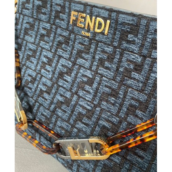 Replica Borsa con zip Fendi O'Lock 8BR805 blu Replica Borsa con zip Fendi O'Lock 8BR805 blu