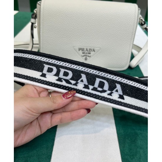 Replica Borsa a tracolla Prada 1BD314 bianca Replica Borsa a tracolla Prada 1BD314 bianca