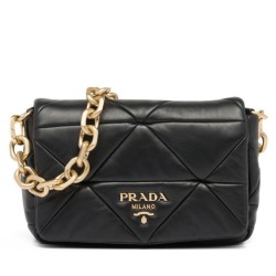 Borsa a tracolla Prada System Nappa Patchwork 1BD328 nera