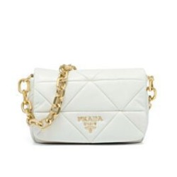 Borsa a tracolla Prada System Nappa Patchwork 1BD328 bianca