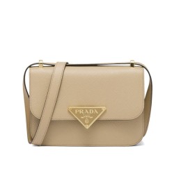 Borsa a spalla Prada Saffiano Albicocca