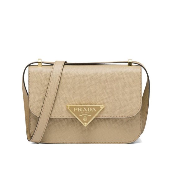 Replica Borsa a spalla Prada Saffiano Albicocca