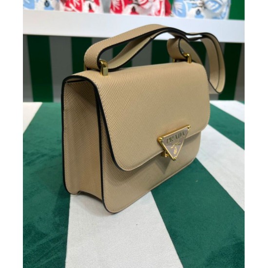 Replica Borsa a spalla Prada Saffiano Albicocca