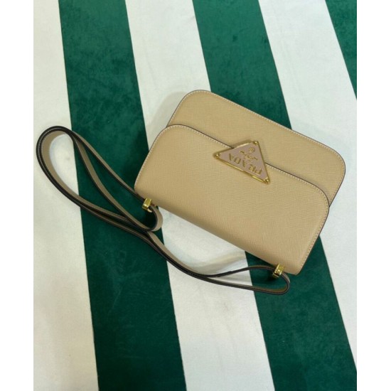 Replica Borsa a spalla Prada Saffiano Albicocca