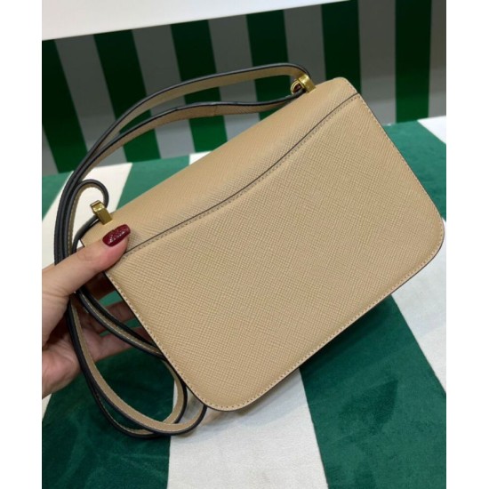 Replica Borsa a spalla Prada Saffiano Albicocca